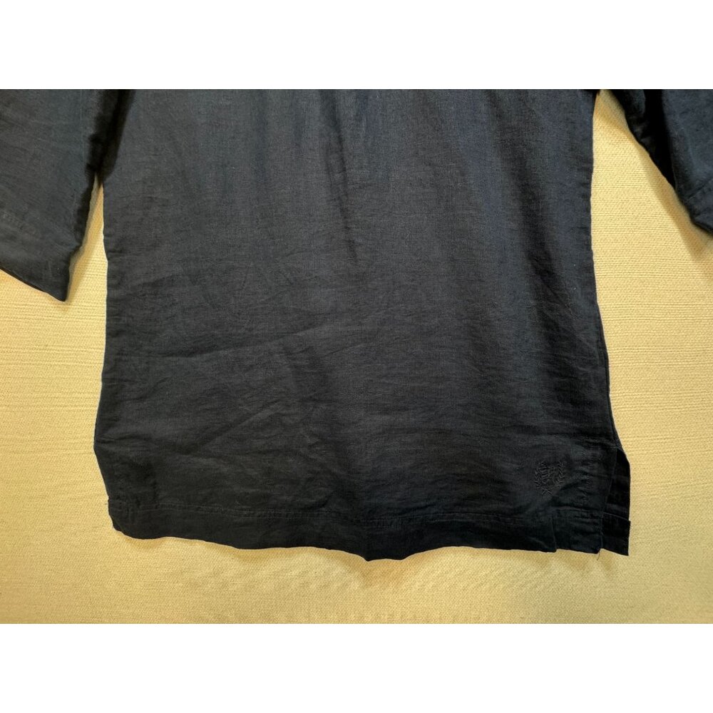 Tommy Hilfiger Womens Lace-Up Tunic Top Size S Navy Blue 3/4 Sleeves Pocket Chic - Picture 5 of 11